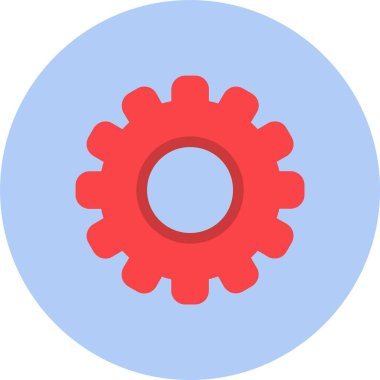 Cogwheel Düz Çember Simgesi