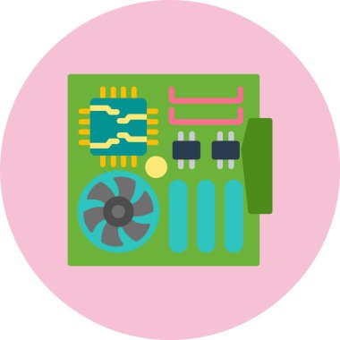 Oyun Anakart Düz Çember Simgesi