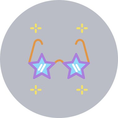 Yıldız Gözlükleri Düz Çember Simgesi