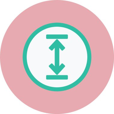 Yükseklik Oku Düz Çember Simgesi