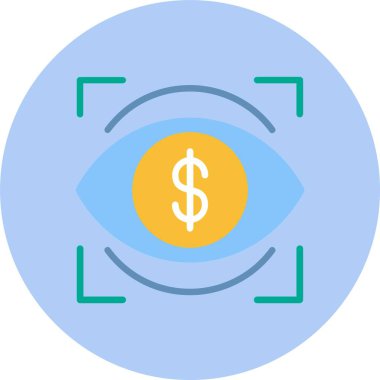 Vision Flat Circle Icon clipart