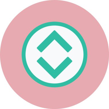 Yukarı ve Aşağı Ok Düz Çember Simgesi