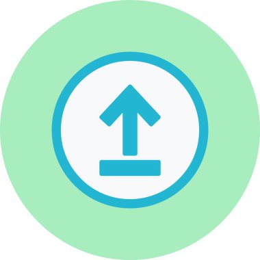 Yukarı Ok Düz Çember Simgesi