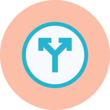 Yol Kesişim Oku Düz Çember Simgesi