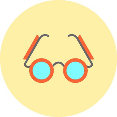 Gözlükler Düz Çember Simgesi