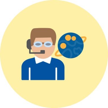 Uzay Muhabiri Düz Çember Simgesi