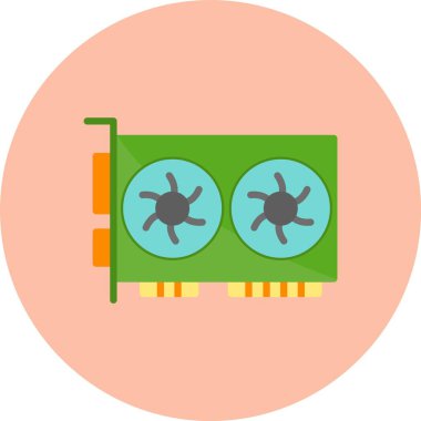 Grafik Kart Düz Çember Simgesi