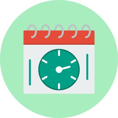 Zamanlama Vektörü Düz Çember Simgesi