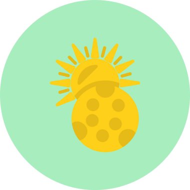 Ay ve Güneş Düz Çember Simgesi