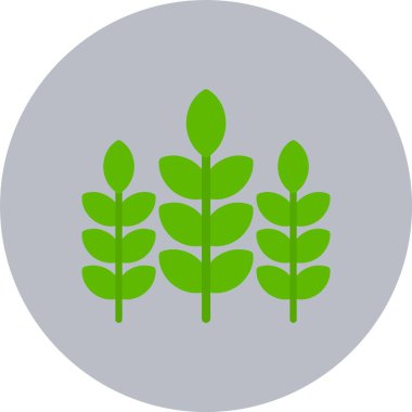 Bitki Yaprakları Düz Çember Simgesi