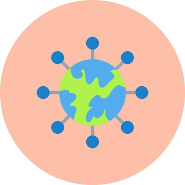 İnternet Düz Çember Simgesi