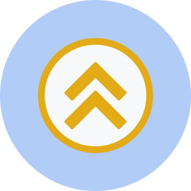 Yukarı Ok Düz Çember Simgesi