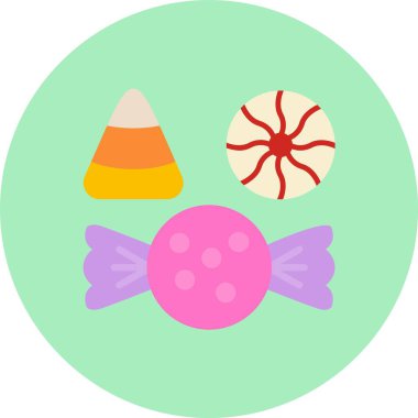 Cadılar Bayramı Şekeri Düz Çember Simgesi