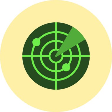 Radar Düz Çember Simgesi