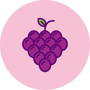 Üzüm düz daire simgesi