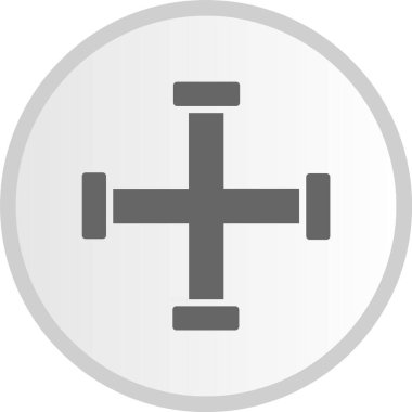 Kabartma Çemberi Gri Simgesi