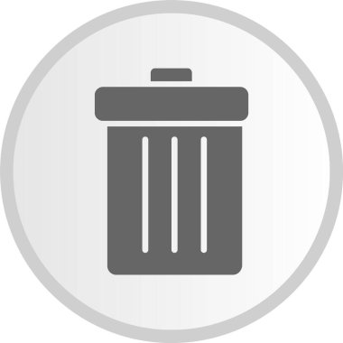 Çöp kutusu kabartma Çemberi Gri Simgesi