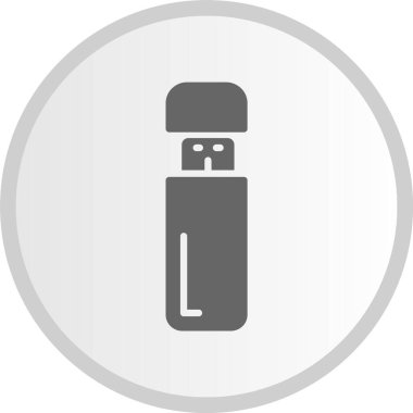 Pendrive Gri Çember Simgesi
