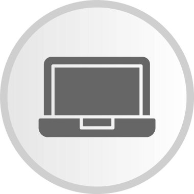 Laptop Gri Çember Simgesi