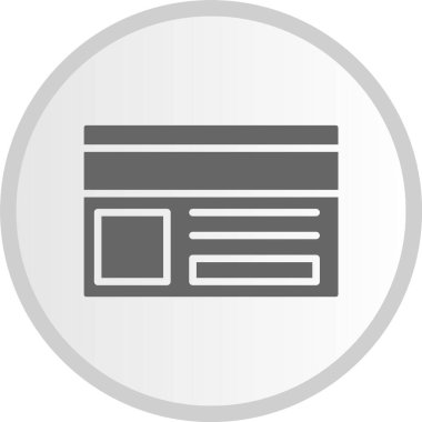 Kimlik Kartı Gri Çember Simgesi