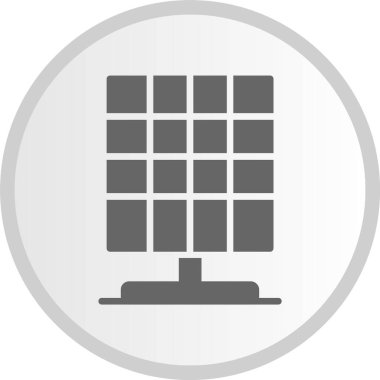 Güneş Paneli Kabartma Çemberi Gri Simgesi