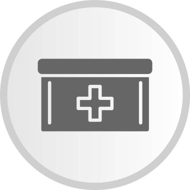 İlk Yardım Kabartması Gri Çember Simgesi