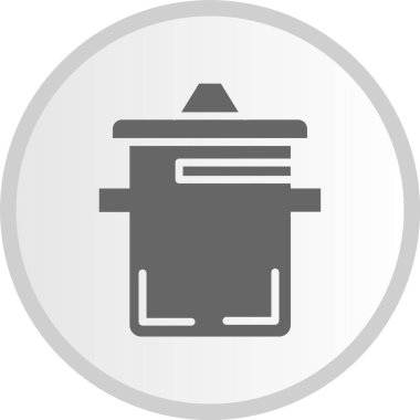 Pişirme Kabartması Gri Çember Simgesi