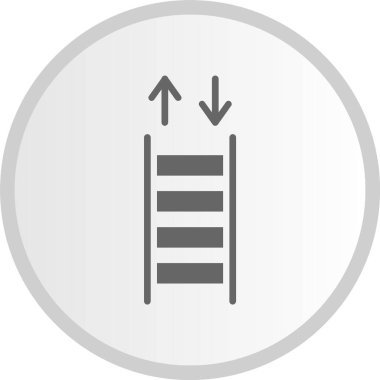 Merdiven Kabartması Gri Çember Simgesi