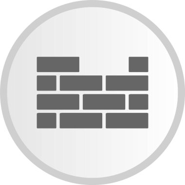 Tuğla Duvar Gri Çember Simgesi