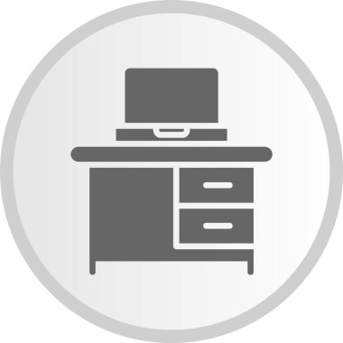 Masa Kabartması Gri Çember Simgesi