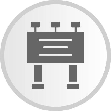 Billboard Kabartma Çemberi Gri Simgesi
