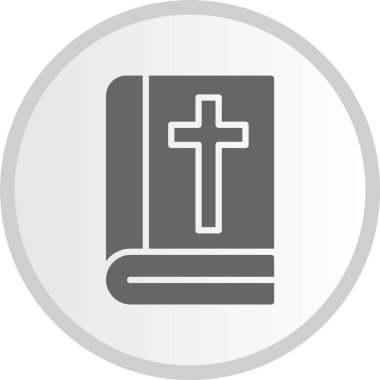 İncil Kabartması Gri Çember Simgesi