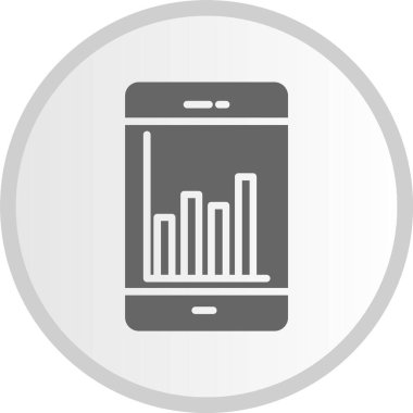 Mobil Analitik Kabartma Gri Çember Simgesi