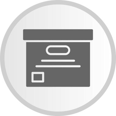 Kutu Kabartma Çemberi Gri Simgesi