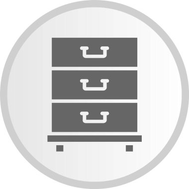 Dosya Kabinesi Kabartma Çemberi Gri Simgesi