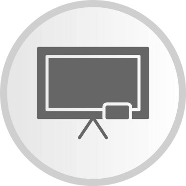 Siyah Tahta Kabartma Çember Gri Simge