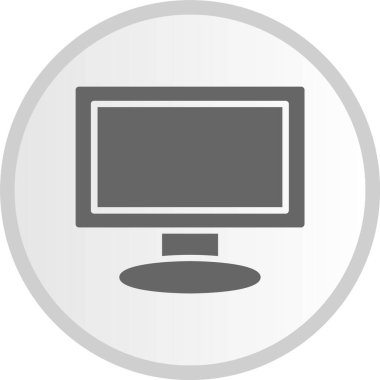 Bilgisayar Kabartma Çemberi Gri Simgesi