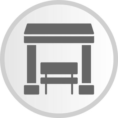 Otobüs İstasyonu Gri Çember Simgesi