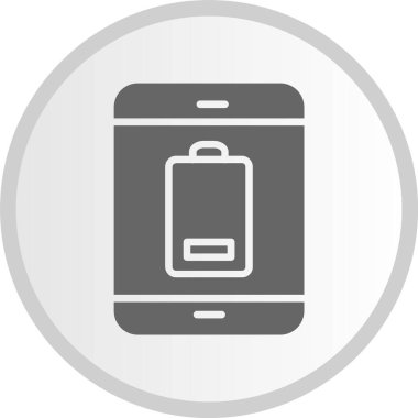 Pil Düşük Kabartma Çemberi Gri Simge