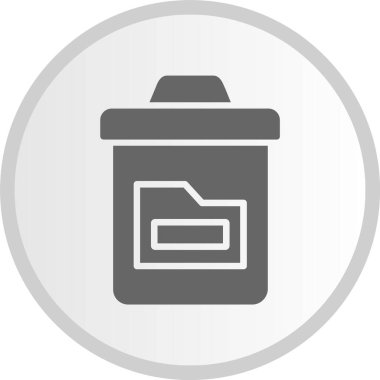 Bin Kabartma Çemberi Gri Simgesi