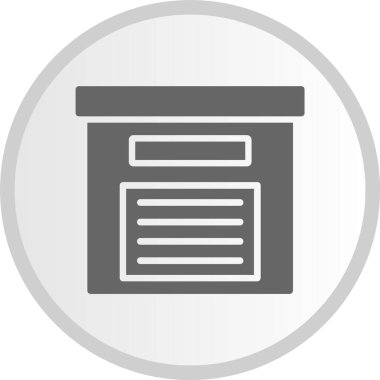 Kutu Kabartma Çemberi Gri Simgesi