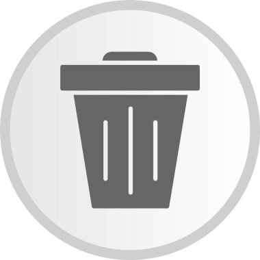 Çöp Kabartma Çemberi Gri Simgesi