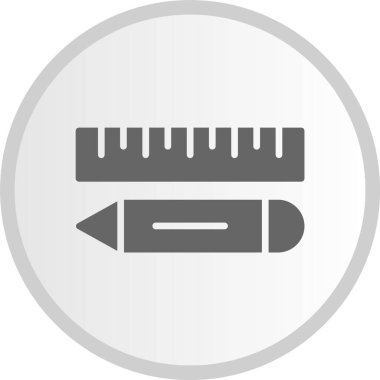 Cetvel Gri Çember Simgesi