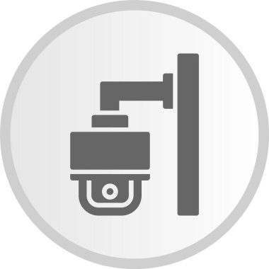 Kamera Kabartma Gri Çember Simgesi