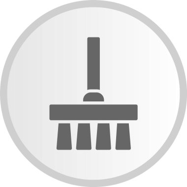 Temizleme Fırçası Kabartma Çemberi Gri Simgesi