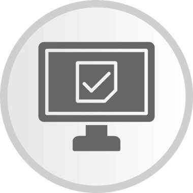 Tik İşareti Kabartması Gri Çember Simgesi