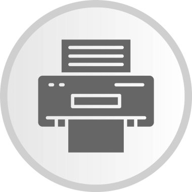 Yazıcı Kabartması Gri Çember Simgesi