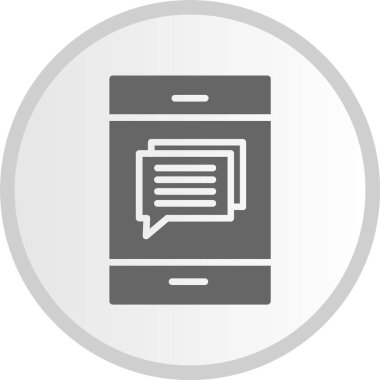 Konuşma Kabartması Gri Çember Simgesi