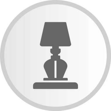 Tablo Lambası Kabartma Çemberi Gri Simgesi