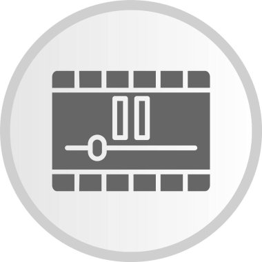 Video Kabartma Çemberi Gri Simgesi